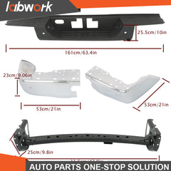 TOPPARTZ Chrome Rear Step Bumper Assembly For 2014-21 Toyota Tundra W/Sensor Hole