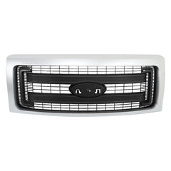 TOPPARTZ Front Upper Bumper Grill For 2009-2014  Ford F-150 Silver&Black Grille