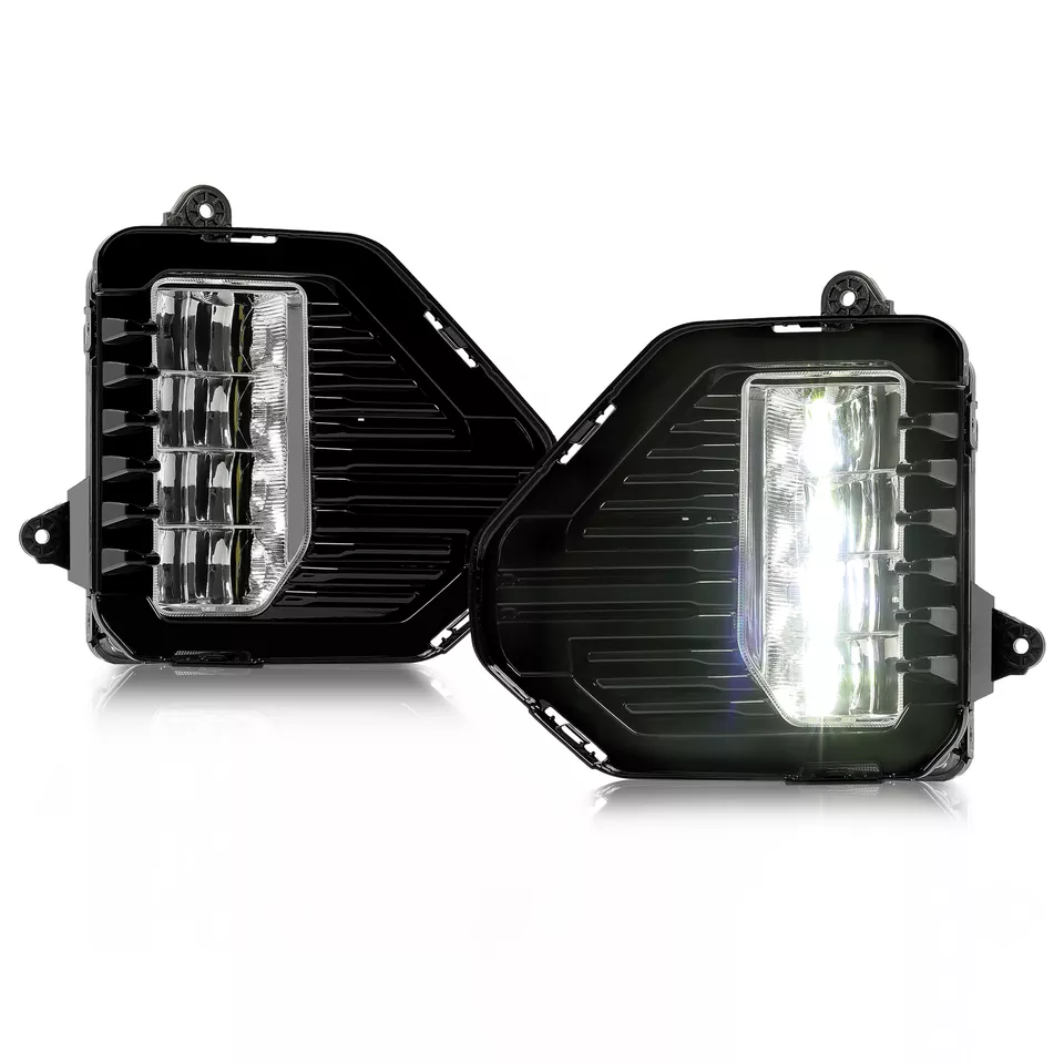 TOPPARTZ Front LED Fog Lights Lamps W/Bezels For 2019-2021 GMC Sierra 1500 AT4