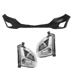 TOPPARTZ Front Bumper Cover+Pair of Fog Lights For 2018-2020 Chevrolet Equinox