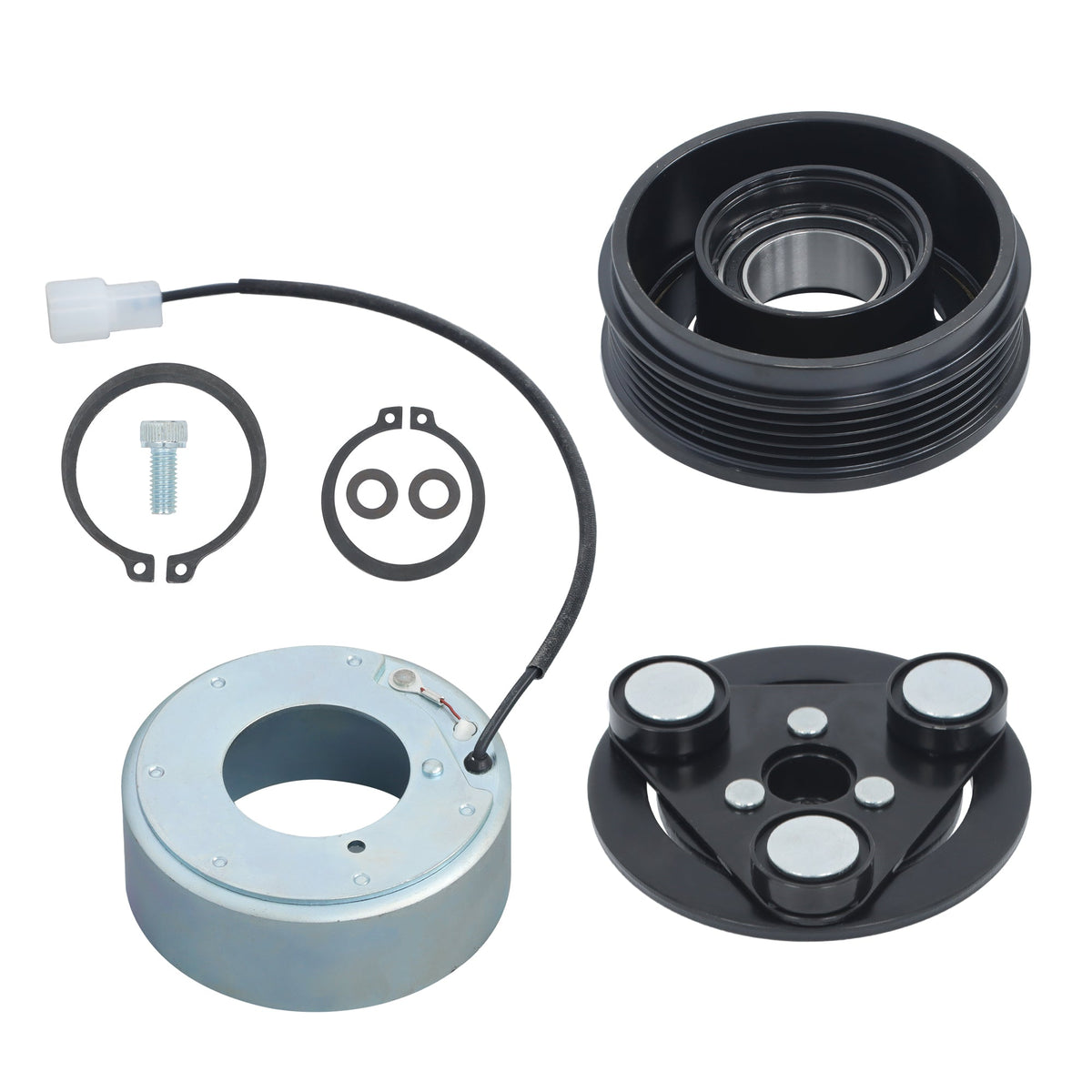 toppartz AC Compressor Clutch Kit Plate Coil Bearing For 2004-2009 Mazda 3 5 2.0L