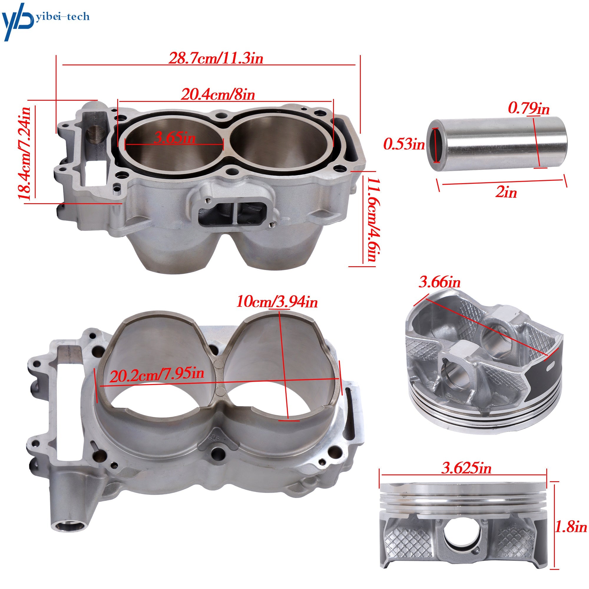 93mm Cylinder Piston Gasket Kit 3022278 For Polaris RZR XP 900 2011-2013