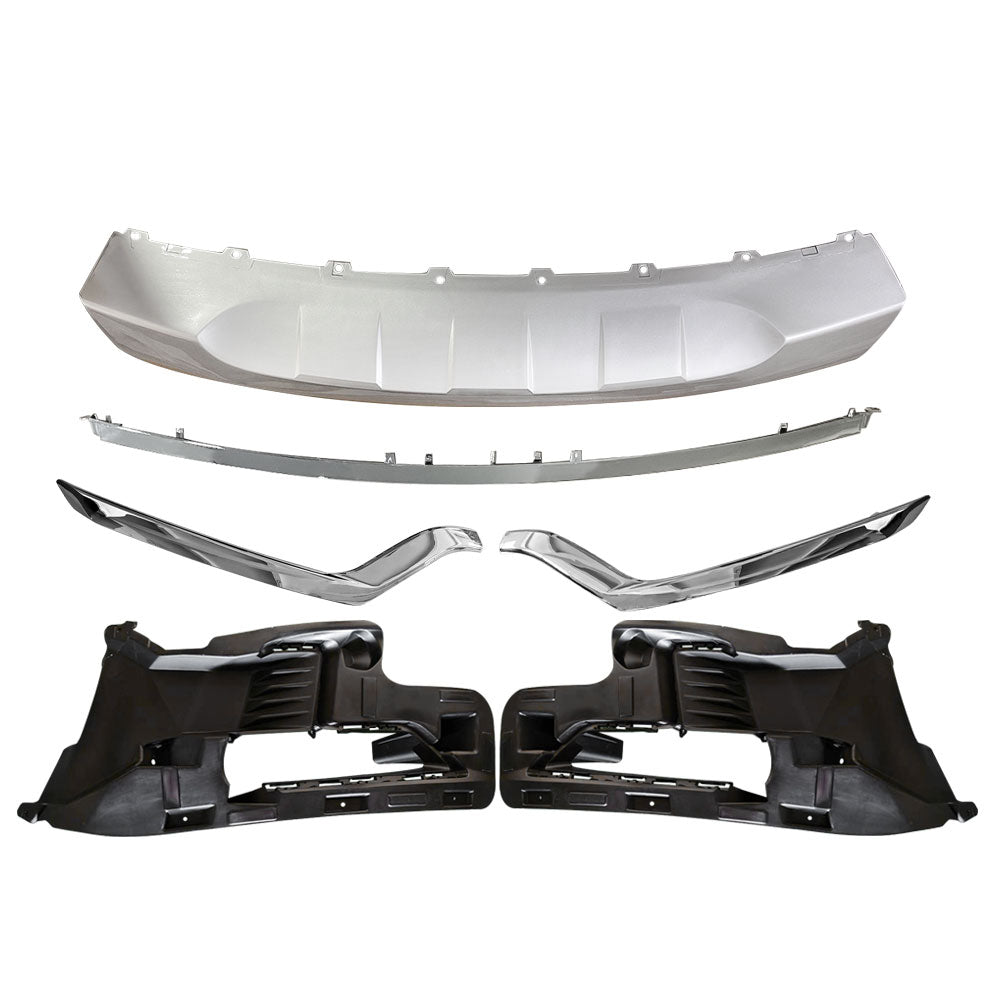 TOPPARTZ Front Bumper Skid Plate+Molding Trim+Brackets For 2018-19 Ford Explorer