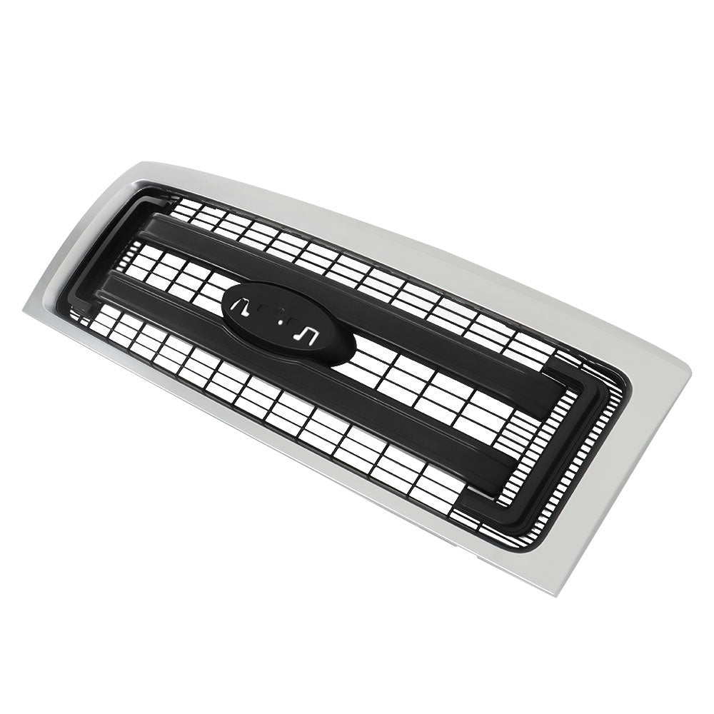 TOPPARTZ Front Upper Bumper Grill For 2009-2014  Ford F-150 Silver&Black Grille