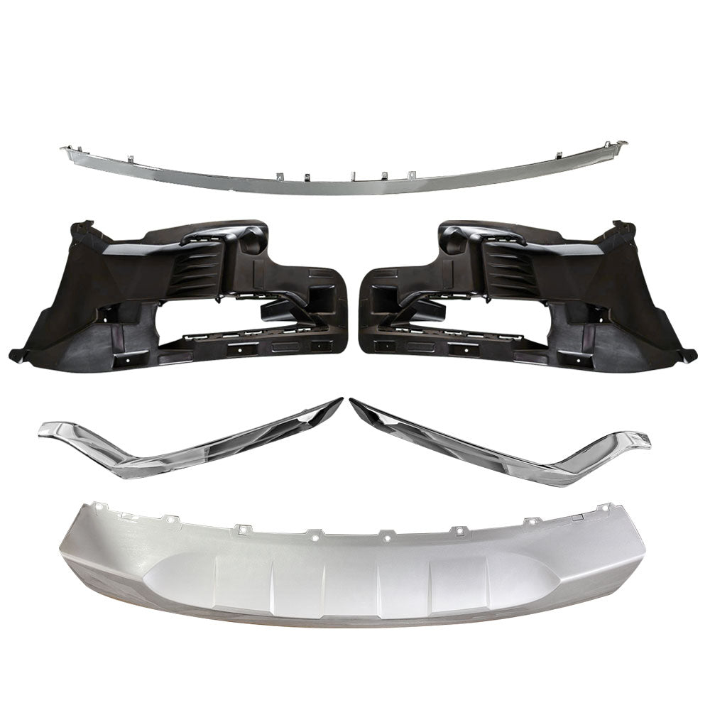 TOPPARTZ Front Bumper Skid Plate+Molding Trim+Brackets For 2018-19 Ford Explorer