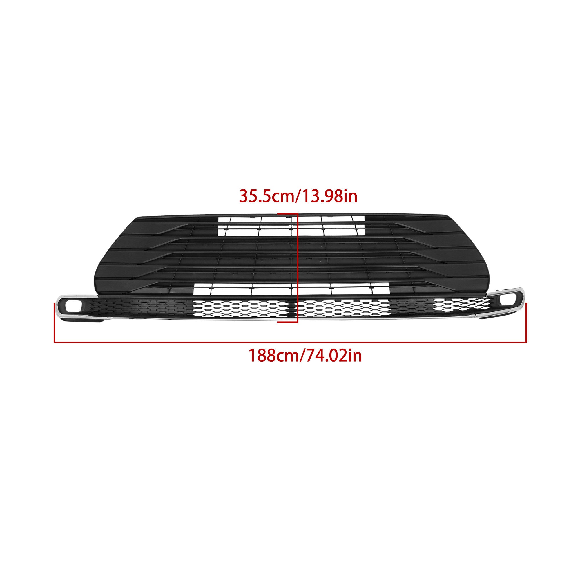 TOPPARTZ Front Lower Grille Matte Black For 21-2023 Toyota Sienna W/o Sensor Hole