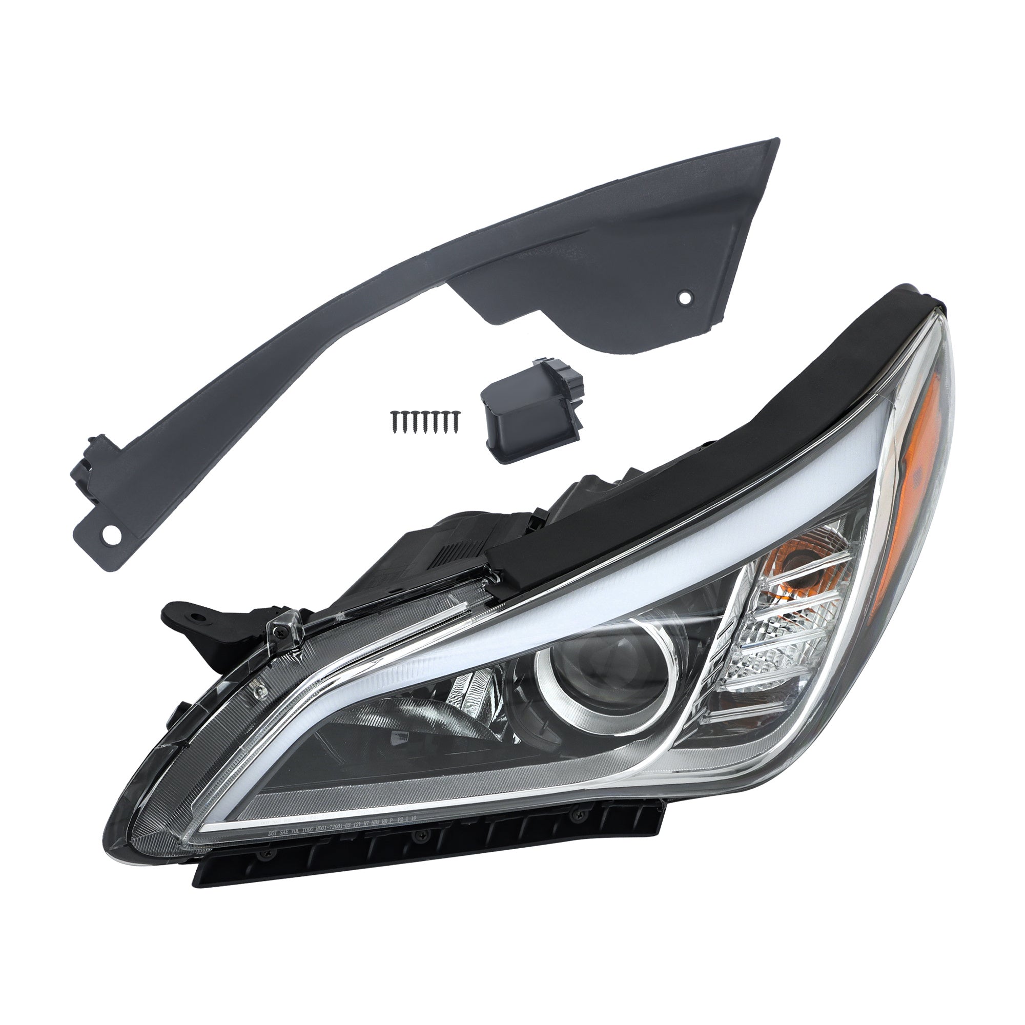 TOPPARTZ Left Side Headlights Assembly For 2015-2017 Hyundai Sonata Chrome Clear