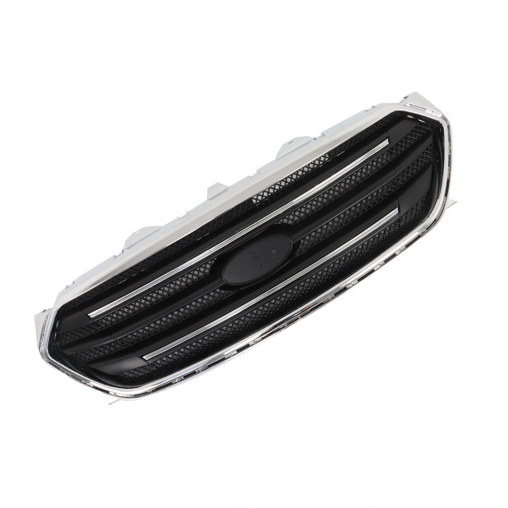 TOPPARTZ Front Upper Grille For 2013-19 Ford Taurus Matte Black W/Chrome Trim