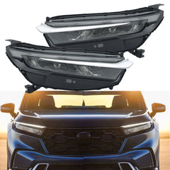 TOPPARTZ Left+Right LED Headlights Fit For 2023-2024 Honda CRV Electroplated Trim
