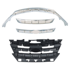 TOPPARTZ Front Grille + Chrome Grill Trim Plastic For 2010 2011 2012 Ford Fusion