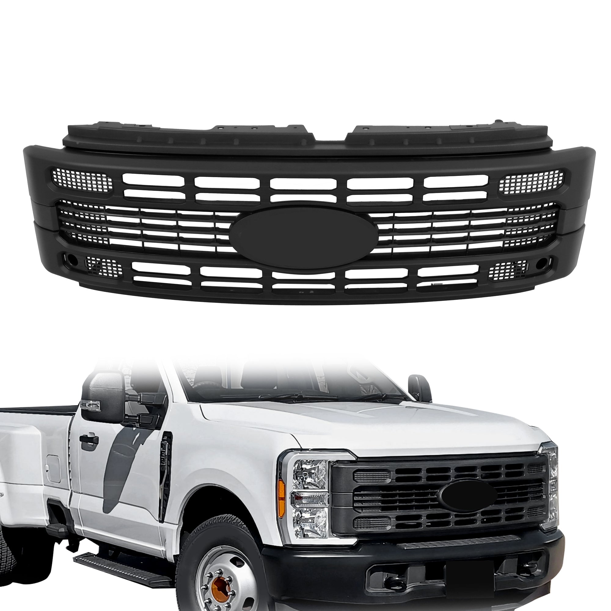 TOPPARTZ Grill Front Upper Side Grille For 2023 2024 Ford F250 Super Duty XL/XLT