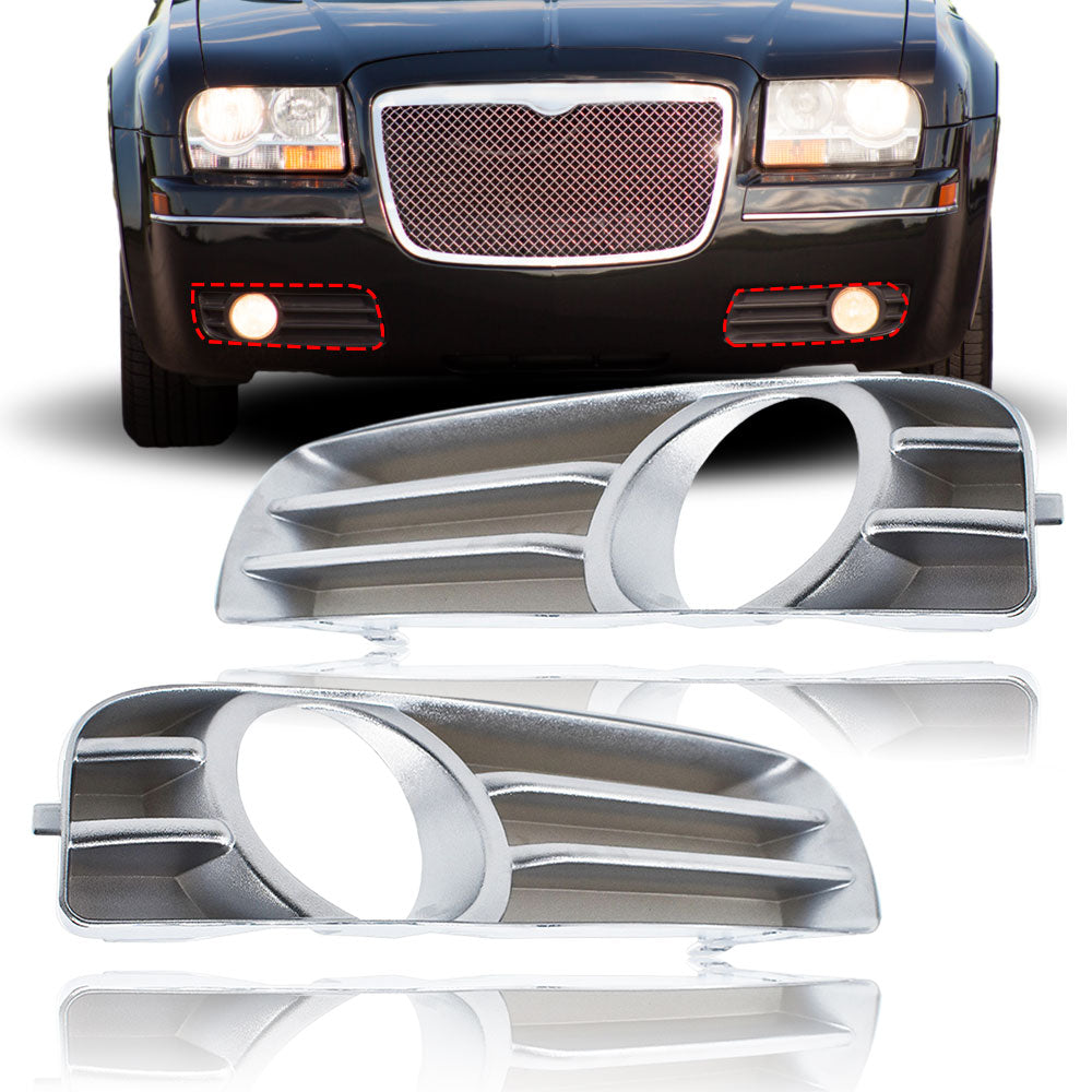 Chrome Front Bumper Fog Light Driving Lamp Trim Cover For Chrysler 300 2005-2010