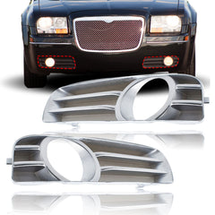 Chrome Front Bumper Fog Light Driving Lamp Trim Cover For Chrysler 300 2005-2010