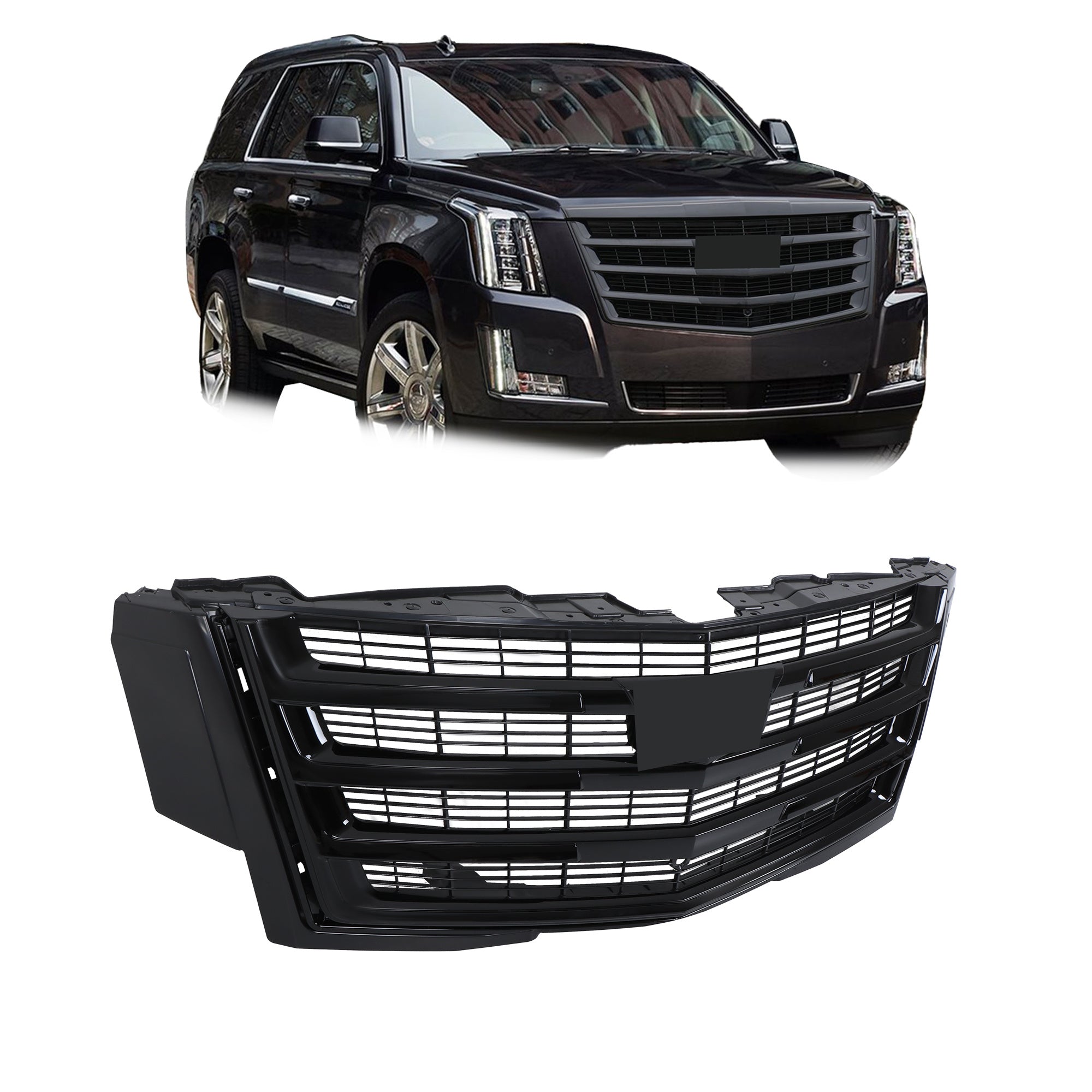 TOPPARTZ Front Upper Grille For 2015-2020 Cadillac Escalade Gloss Black 84661791