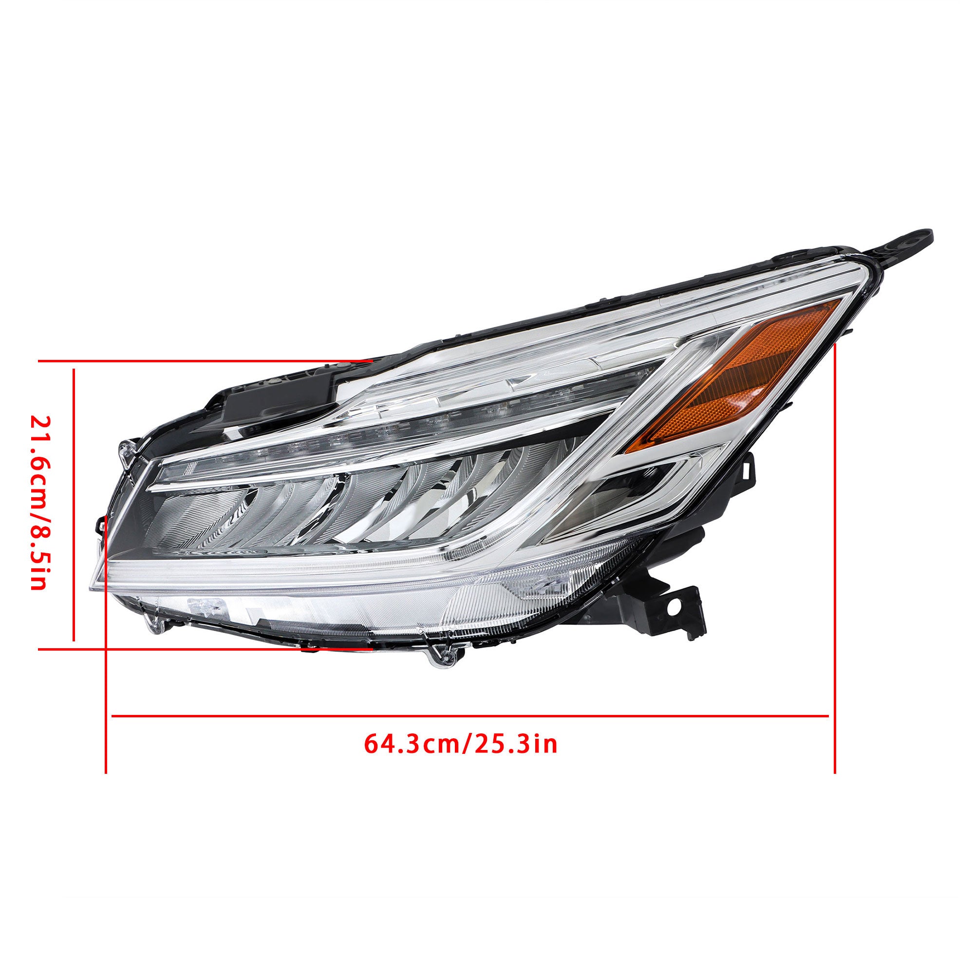 TOPPARTZ Right+Left Full LED Headlights Chrome For 2016-2017 Honda Accord Sedan