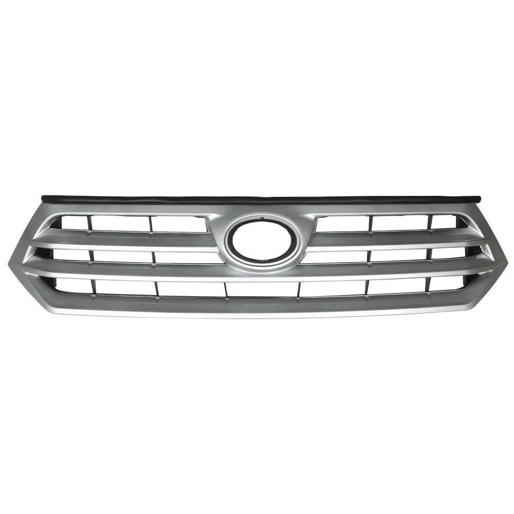 TOPPARTZ Grille Grill Bumper Front Upper For 2011-2013 Toyota Highlander Silver Black
