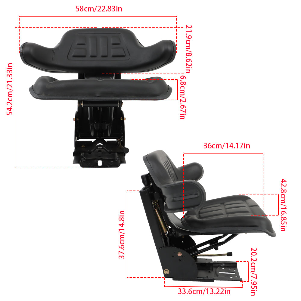 Black Tractor Suspension Seat For Ford / New Holland 4000 4100 4600 4610 5100