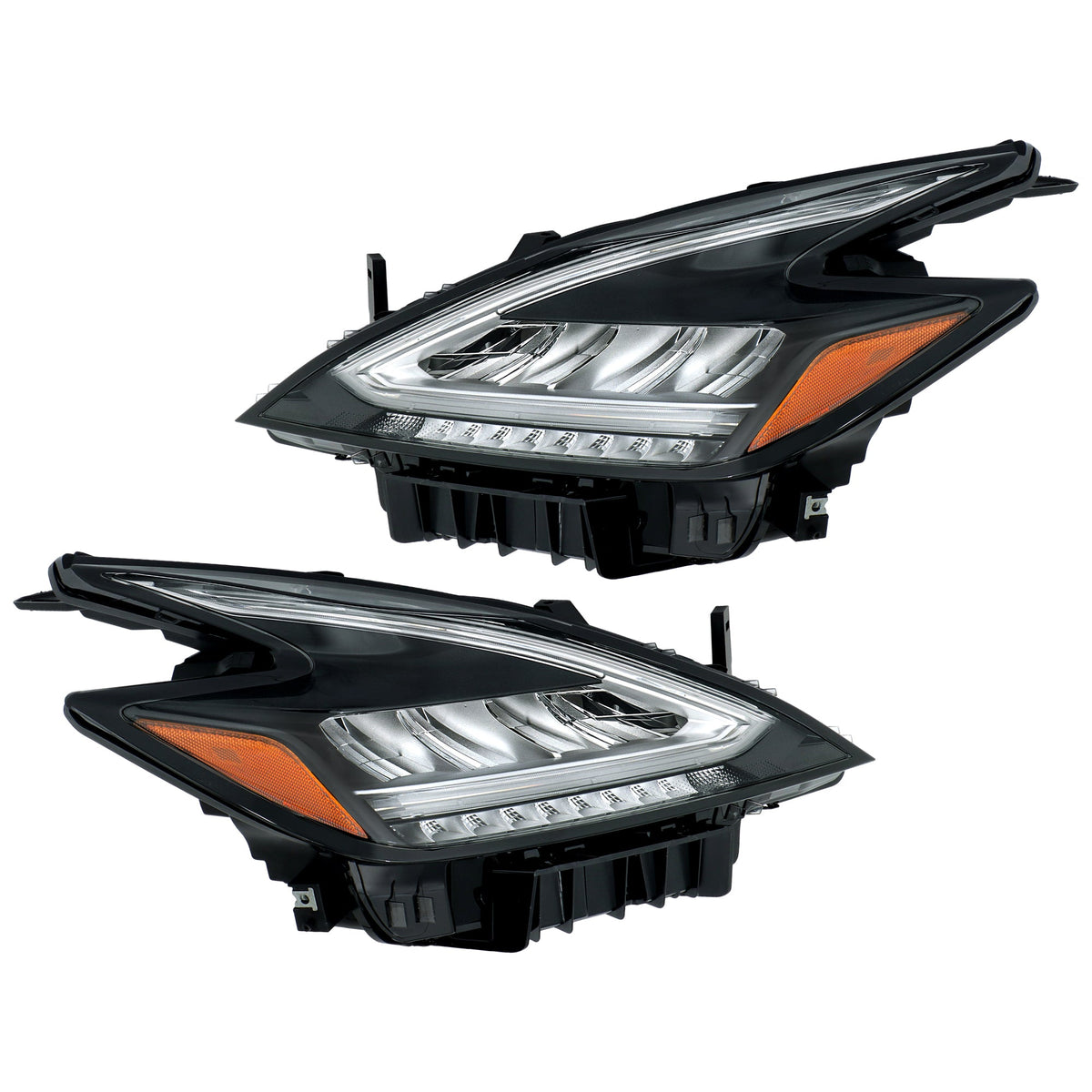 TOPPARTZ Left+Right Headlights For 2019 2020 2021 Nissan Murano Black Housing LED