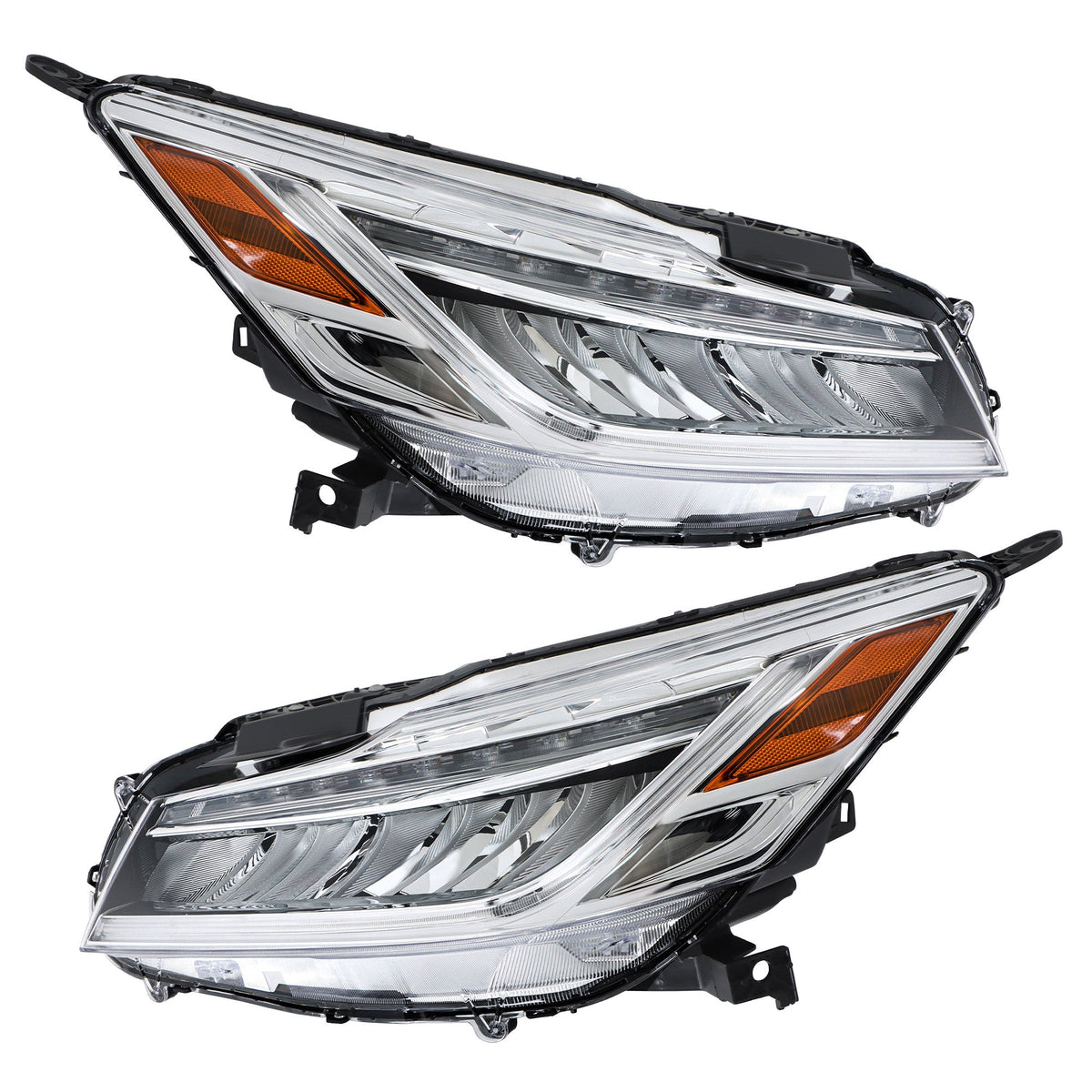 TOPPARTZ Right+Left Full LED Headlights Chrome For 2016-2017 Honda Accord Sedan