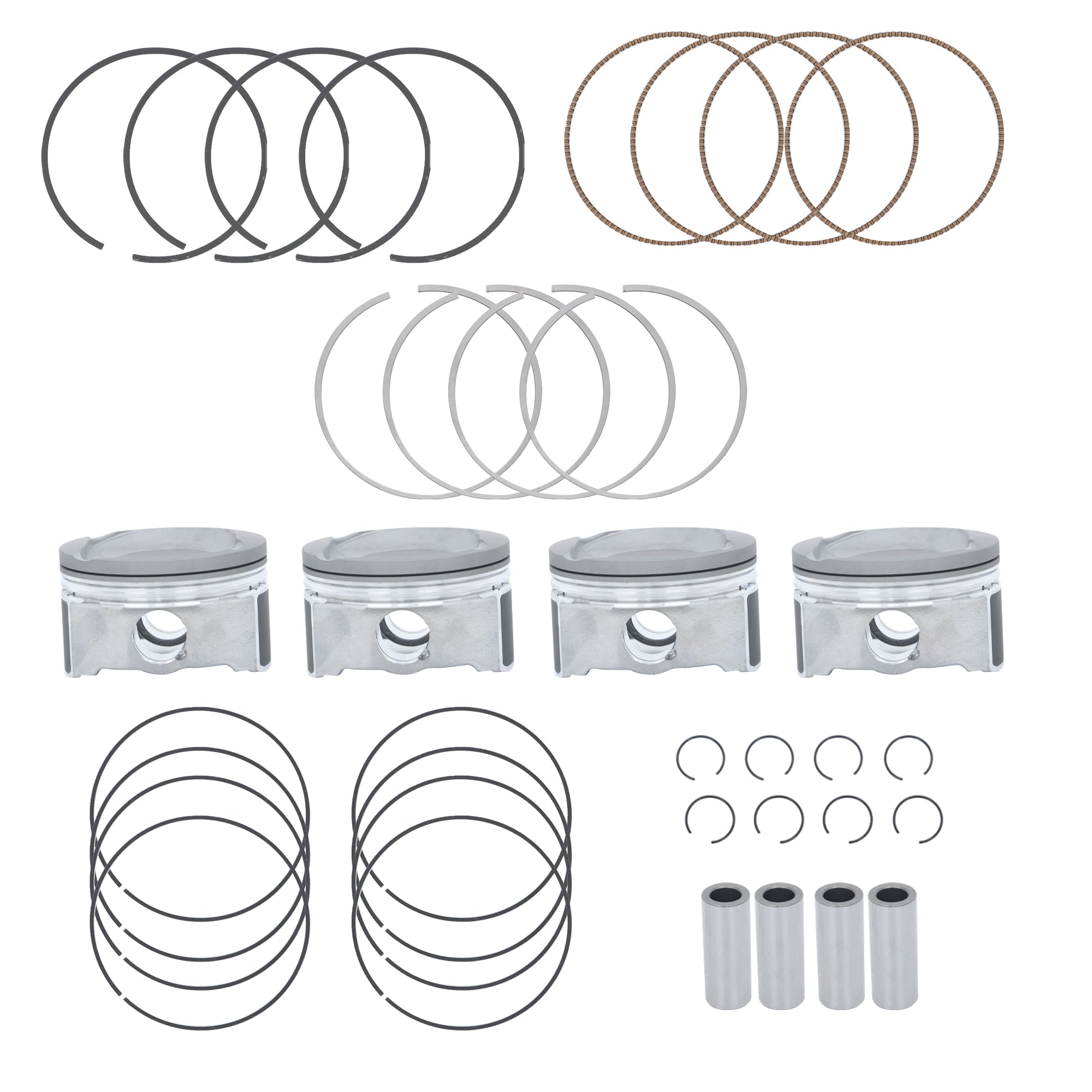 TOPPARTZ Pistons & Rings Kit For 2007-2013 Toyota Camry RAV4 Scion tC Lexus 2.4L