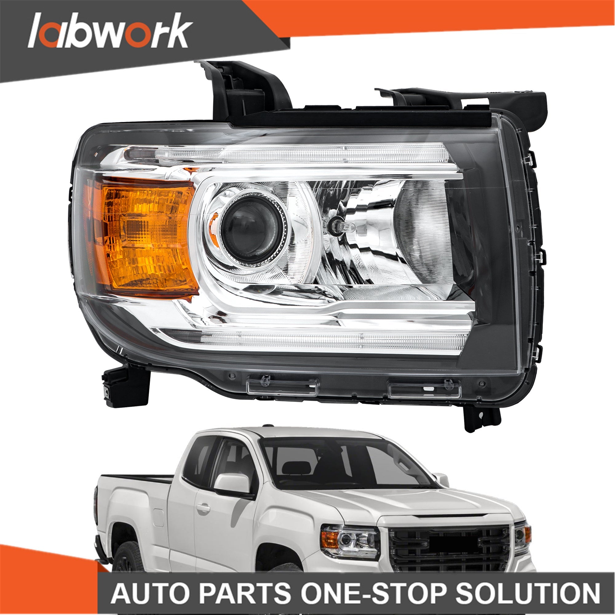 TOPPARTZ Headlights For GMC Canyon 2015-2022 Halogen W/LED DRL Projector Right