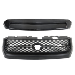 TOPPARTZ Front Grille+Hood Bulge Molding For 2014-2019 2020 Toyota Tundra Black