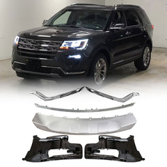 TOPPARTZ Front Bumper Skid Plate+Molding Trim+Brackets For 2018-19 Ford Explorer