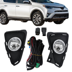 TOPPARTZ Front Bumper Fog Lights Lamp For 2016-2018 Toyota RAV4+Switch+Wiring Kit