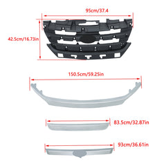 TOPPARTZ Front Grille + Chrome Grill Trim Plastic For 2010 2011 2012 Ford Fusion