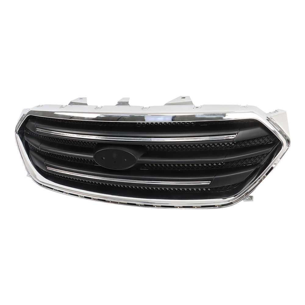 TOPPARTZ Front Upper Grille For 2013-19 Ford Taurus Matte Black W/Chrome Trim