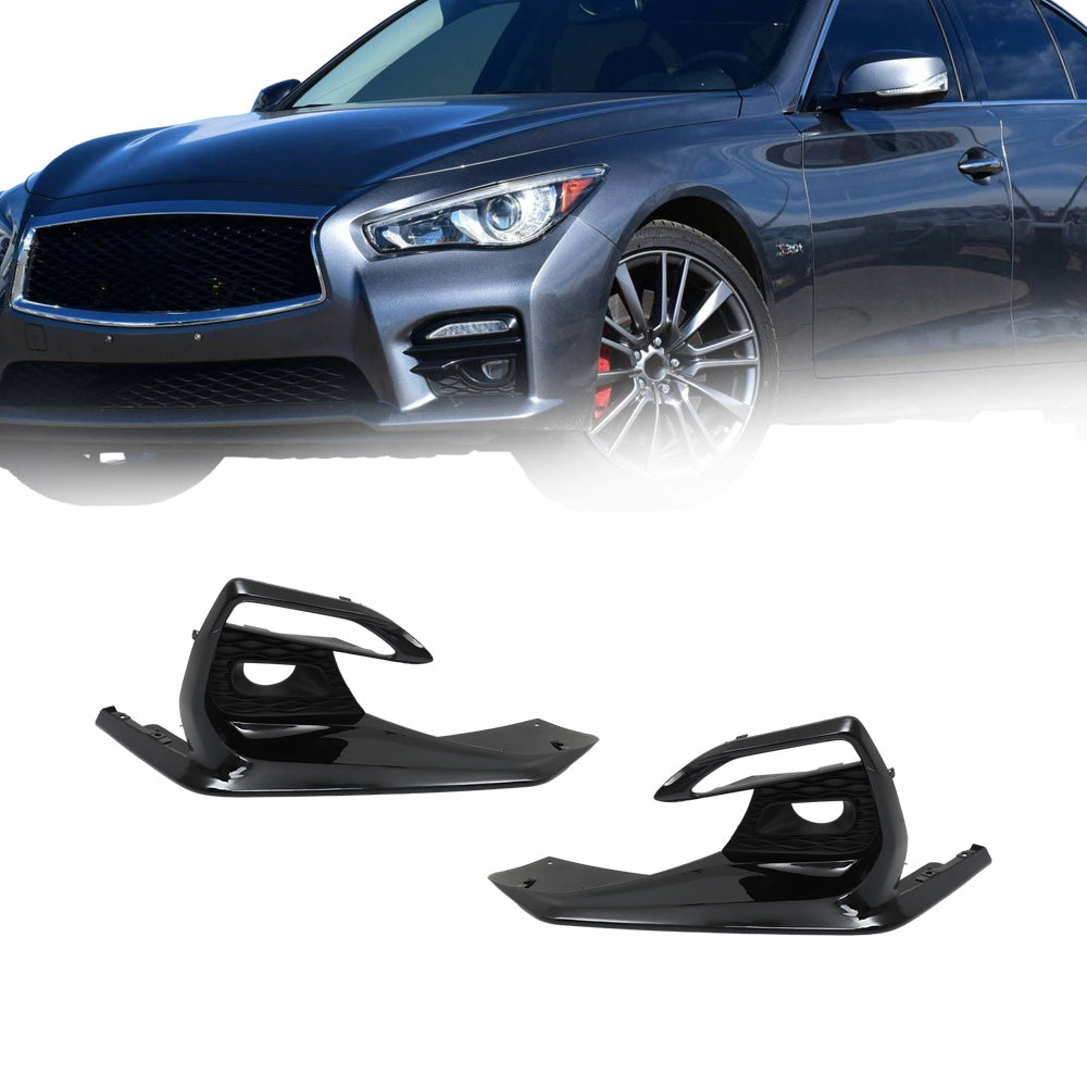 TOPPARTZ Right+Left Bumper Fog Light Cover Bezel For 2018-2020 Infiniti Q50 Sport