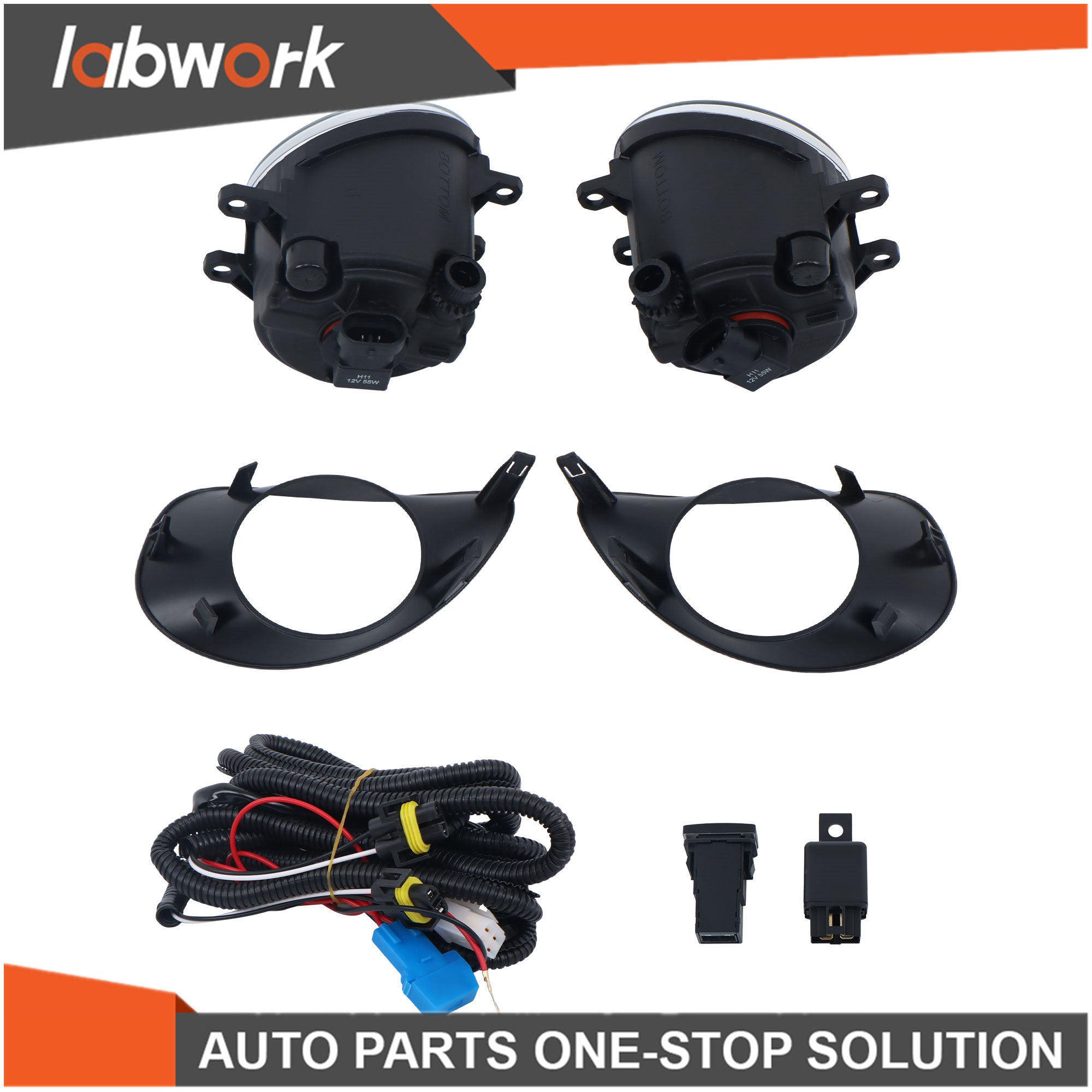 TOPPARTZ Fog Lights Lamp+Cover Fit For Toyota Yaris 2 Door Hatchback 2006-2008