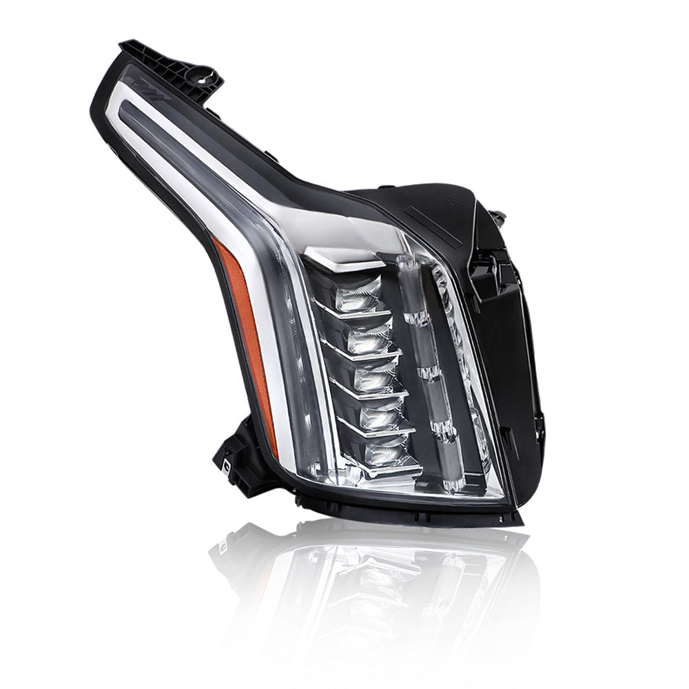 TOPPARTZ RH+LH Headlights For 2015-2020 Cadillac Escalade LED Black Housing Clear