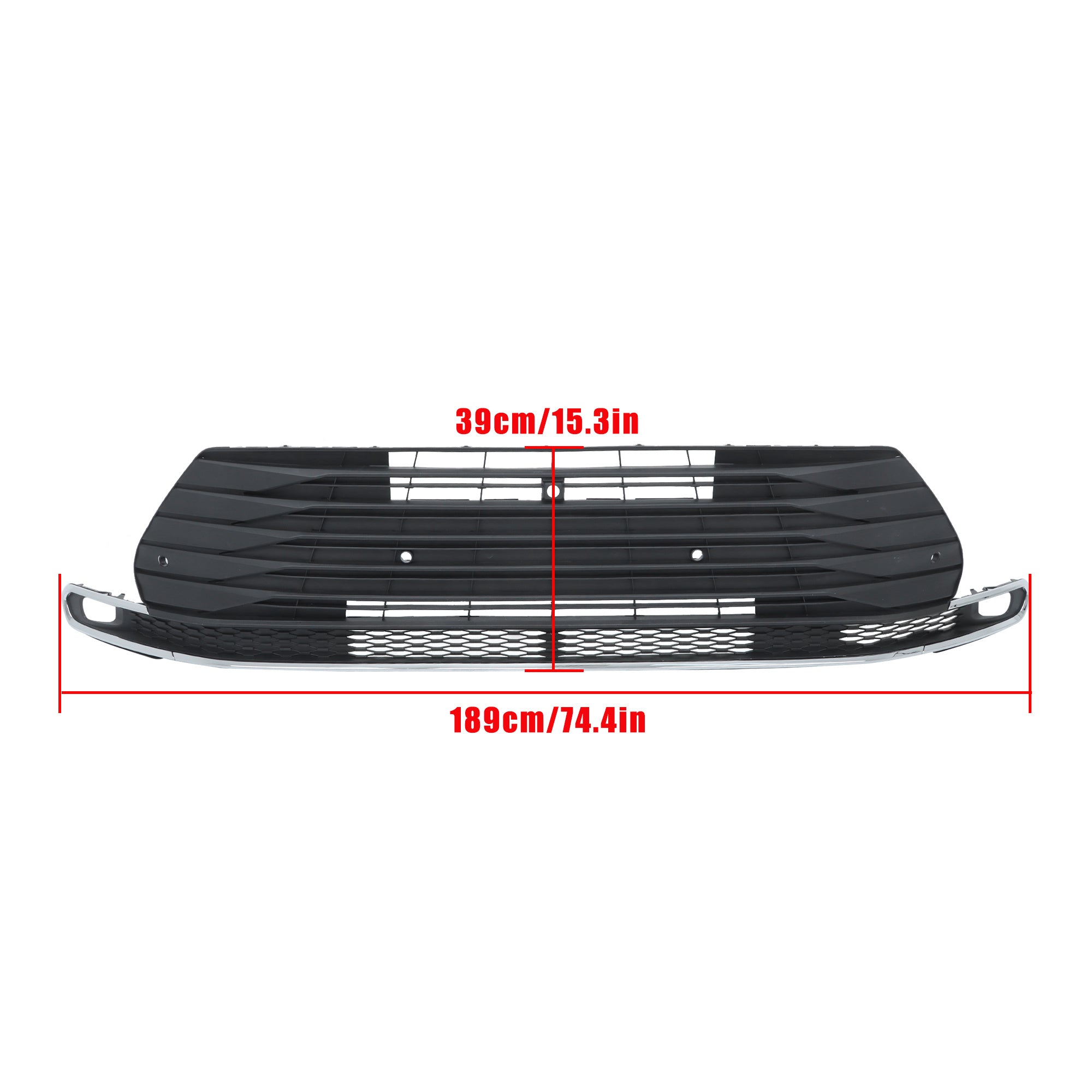 TOPPARTZ Front Lower Grille For 2021-2023 Toyota Sienna Matte Blk+Chrome Plastic