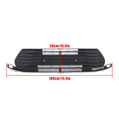 TOPPARTZ Front Lower Grille For 2021-2023 Toyota Sienna Matte Blk+Chrome Plastic