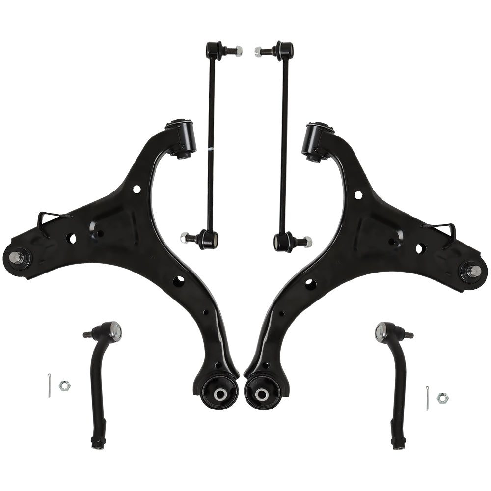 TOPPARTZ Front Lower Control Arms Tierods Sway Bar Kit For 10-13 Hyundai Kia 3.5L