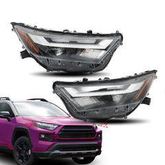 TOPPARTZ Left+Right Headlights For 2022 2023 Toyota RAV4 XLE LED Type Headlamps