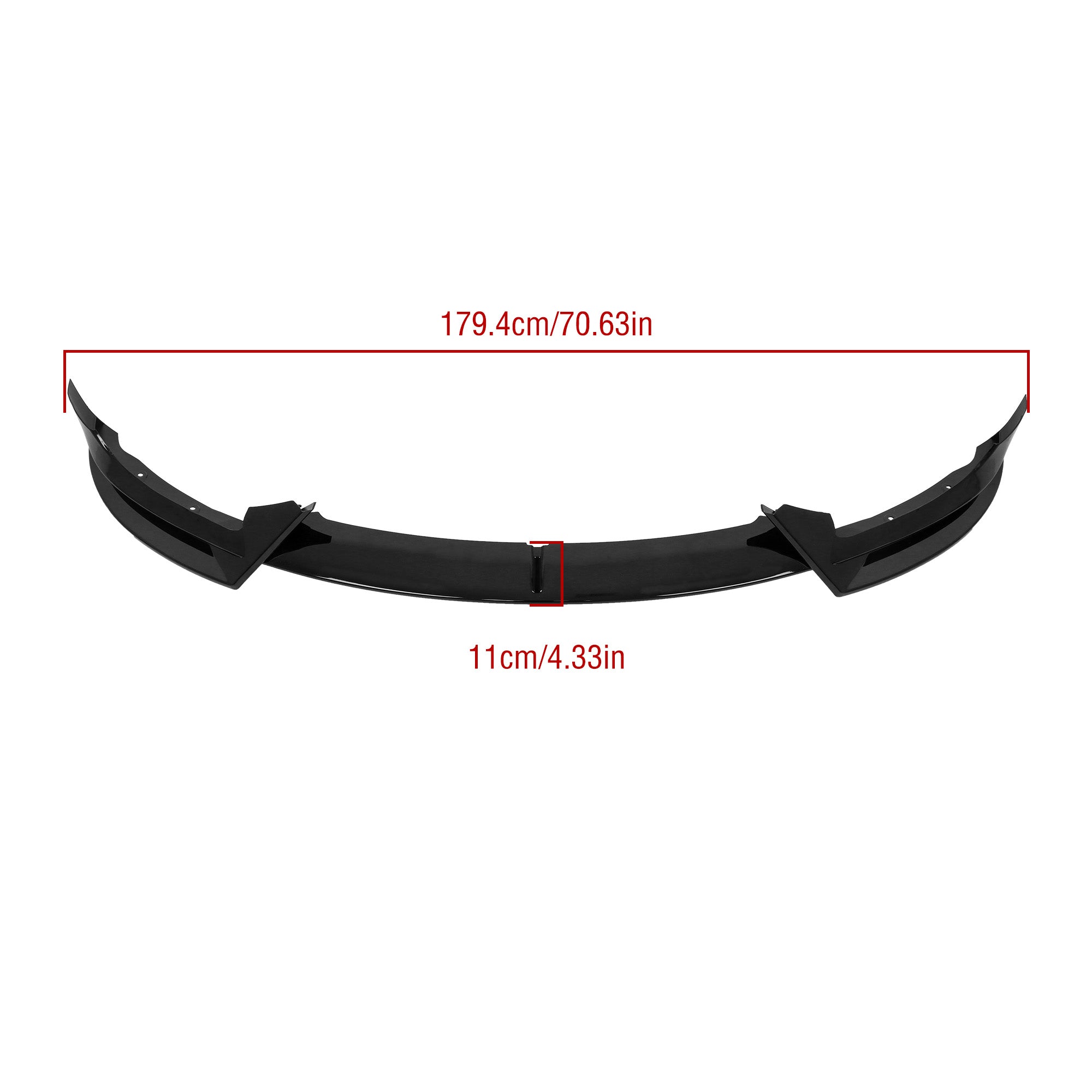 TOPPARTZ Front Bumper Lip Splitter Spoiler Glossy Black For 2020-24 Tesla Model Y