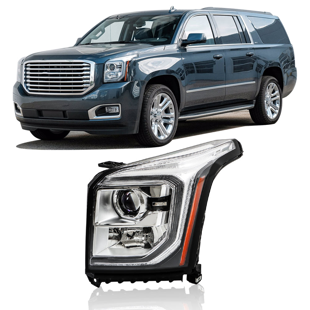 TOPPARTZ Left HID Headlights Assembly For 2015-2020 GMC Yukon XL W/o Ballast+Blub