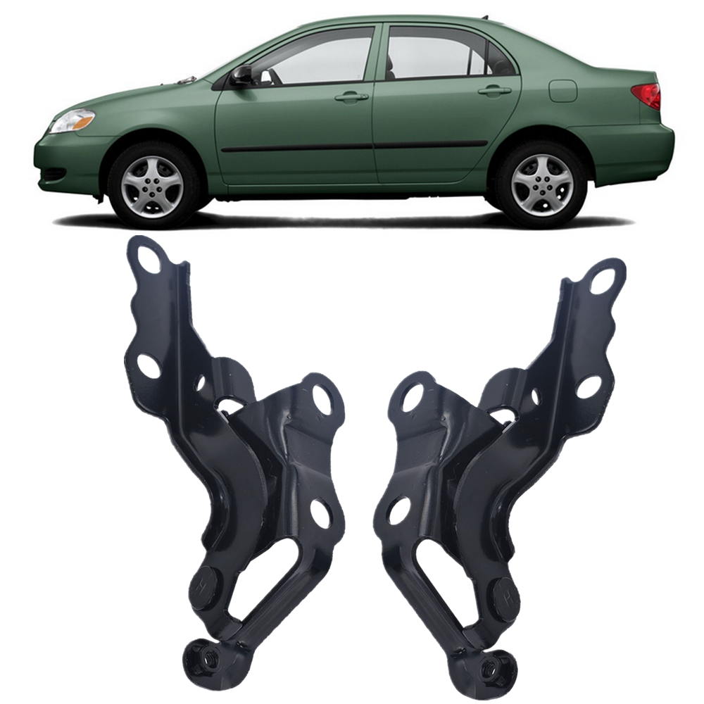 toppartz Hood Hinge Set Right & Left For 2003-2008 Toyota Corolla Matrix Black