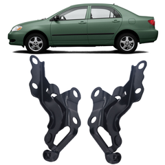 toppartz Hood Hinge Set Right & Left For 2003-2008 Toyota Corolla Matrix Black