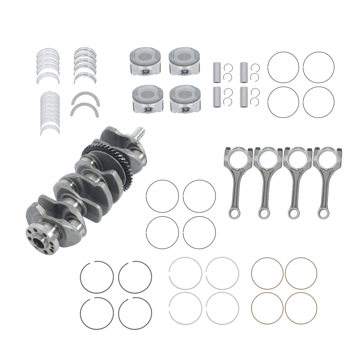 TOPPARTZ Crankshaft & Con Rods & Bearings Kit For Toyota Camry Scion 2AZFE 2.4L