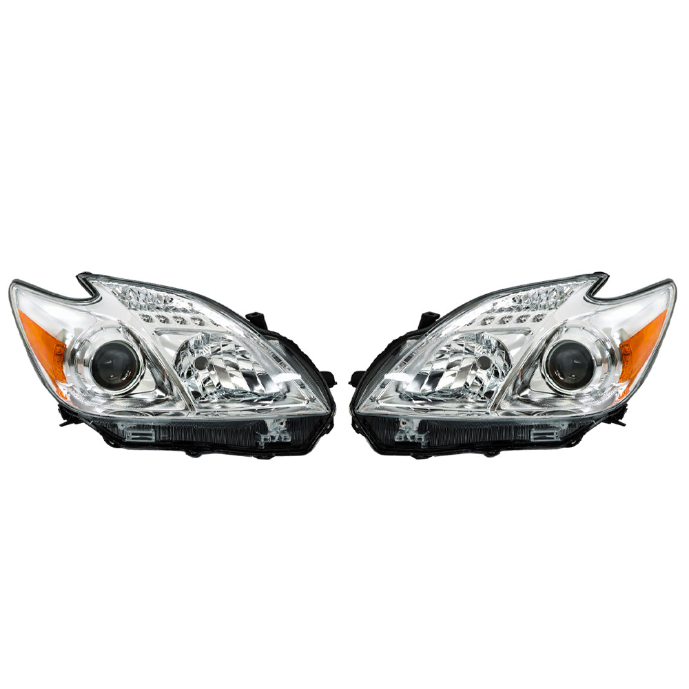 TOPPARTZ LH+RH Headlights Headlamps For Toyota Prius 2012-2015 Driver & Passenger