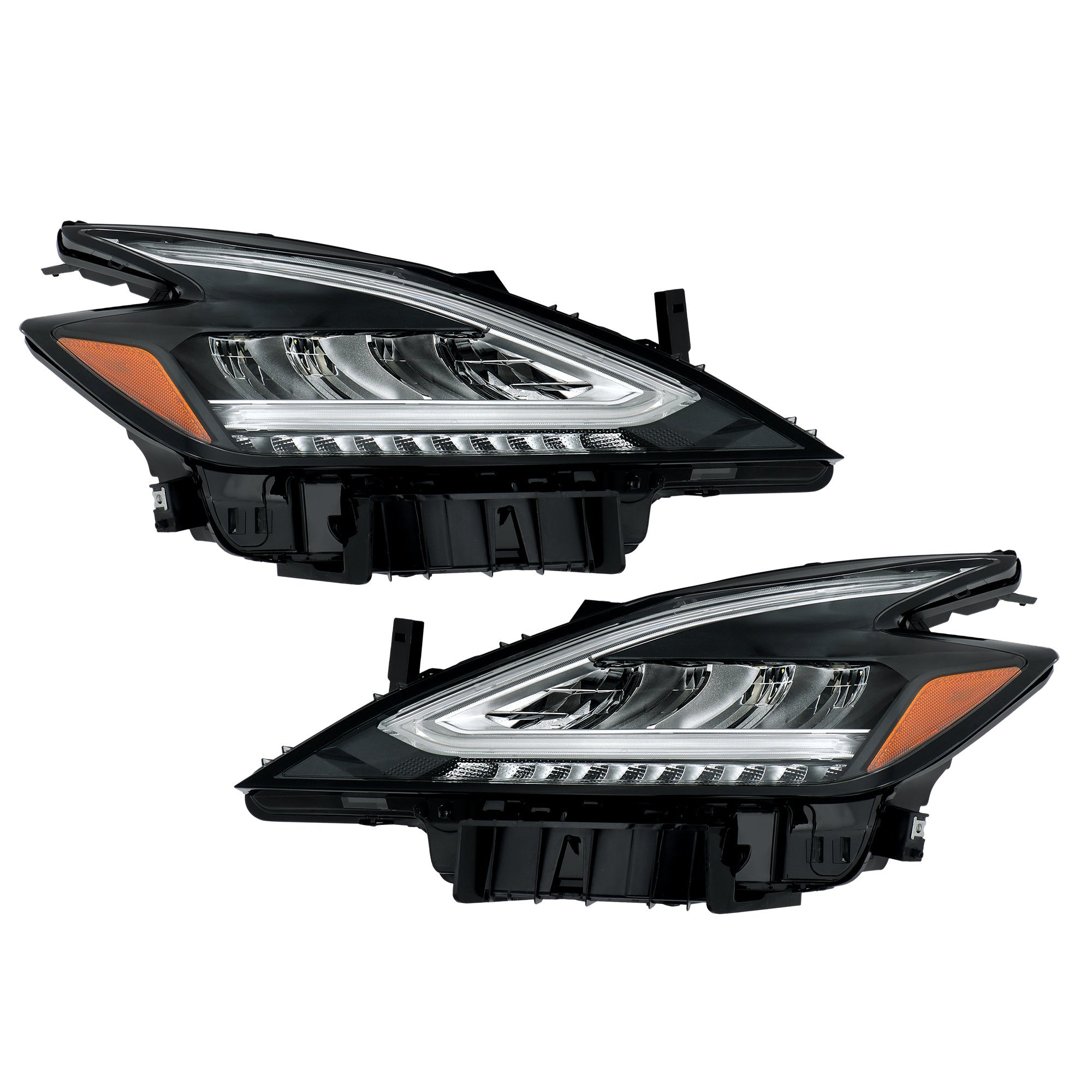 TOPPARTZ Left+Right Headlights For 2019 2020 2021 Nissan Murano Black Housing LED