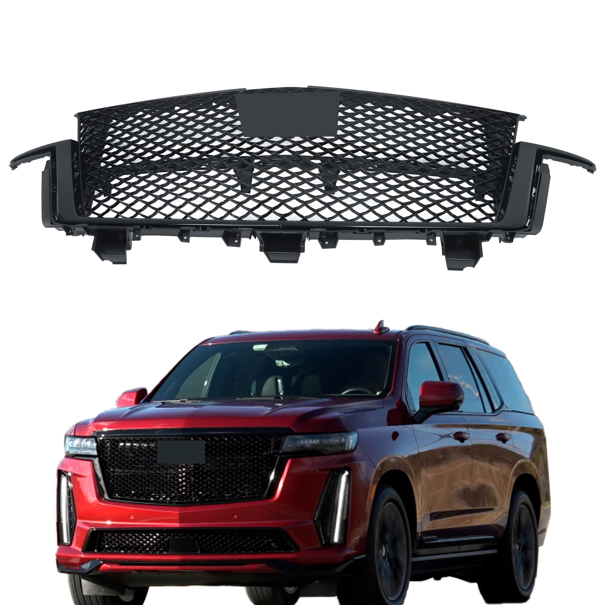 TOPPARTZ Front Bumper Upper Grille Black For 2021-2023 Cadillac Escalade 84830289