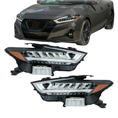 TOPPARTZ Left+Right LED Headlights Assembly For 2019-2021 Nissan Maxima Chrome
