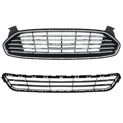 TOPPARTZ Front Upper ＆ Lower Grille ＆ Bumper Cover For 2013-2016 Ford Fusion