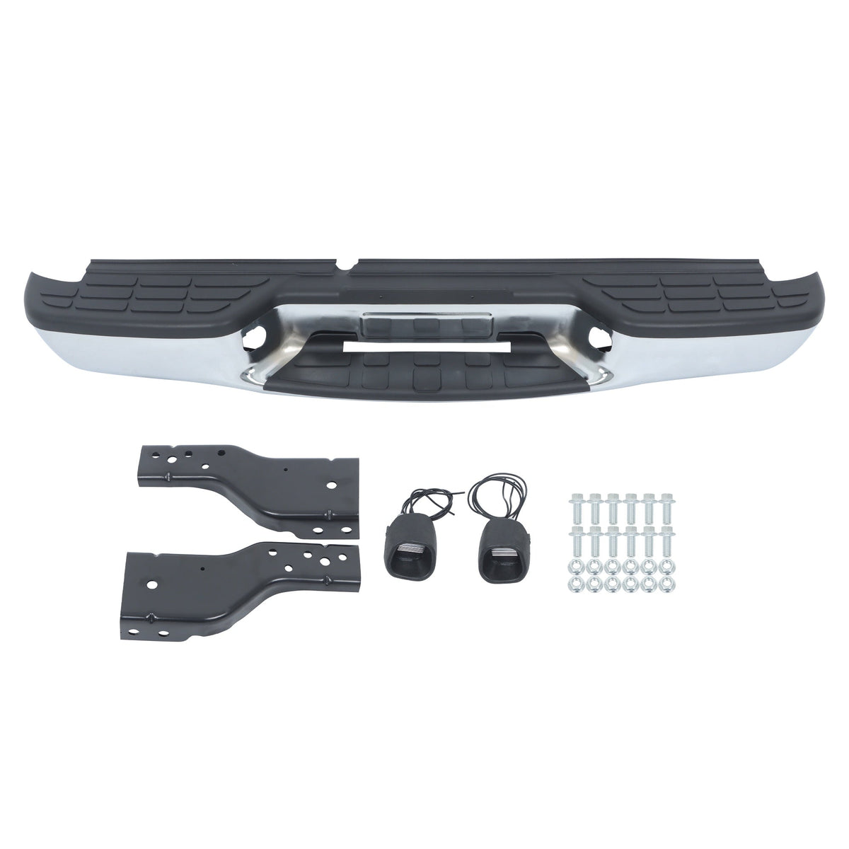 TOPPARTZ Rear Step Bumper Assembly For 1998-2004 Chevy S10 GMC Sonoma Fleetside