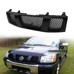 TOPPARTZ Mesh Front Bumper Grille Glossy Black For 2004-2007 Titan/Armada