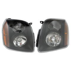 TOPPARTZ Left+Right Headlights For 2007-2014 GMC Yukon Denali XL1500 2500 Black